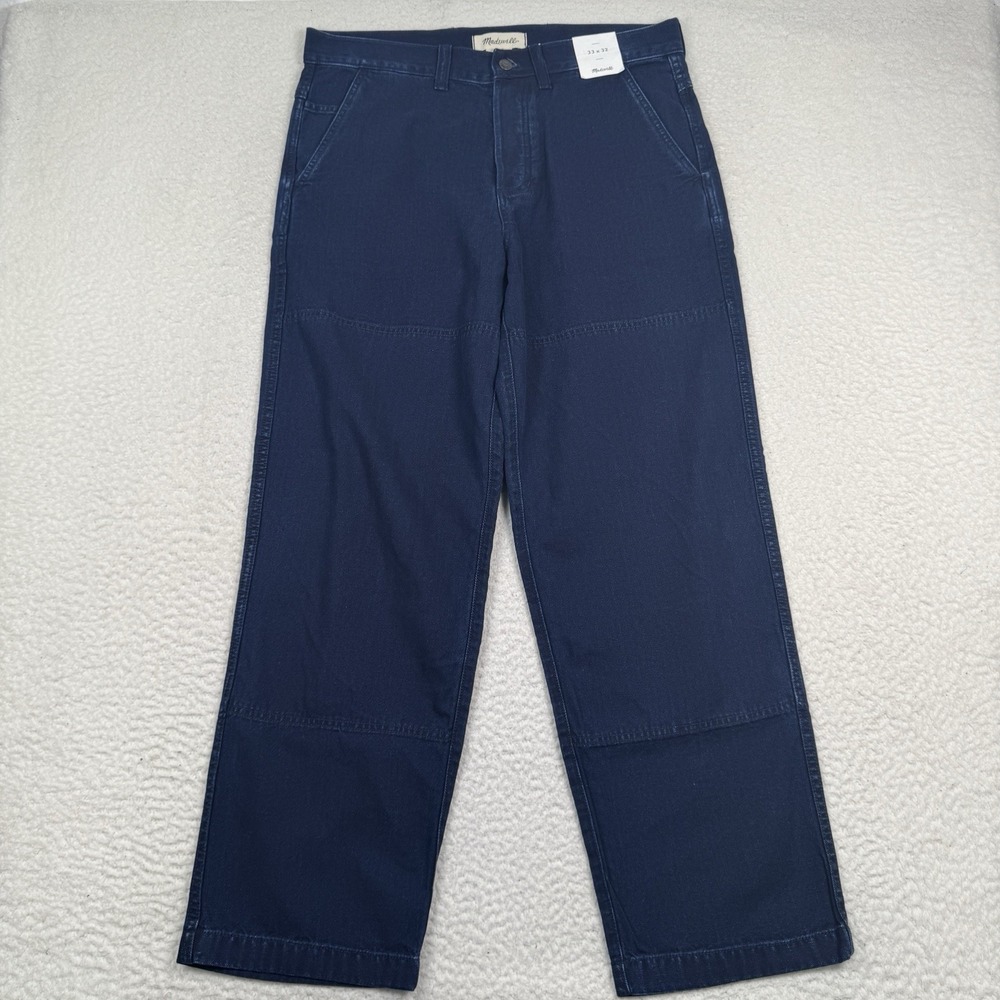 Madewell Utility Pant Womens 33x32 Indigo Dyed Canvas Double Knee NWT NT830